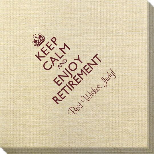 Keep Calm and Enjoy Retirement Bamboo Luxe Napkins